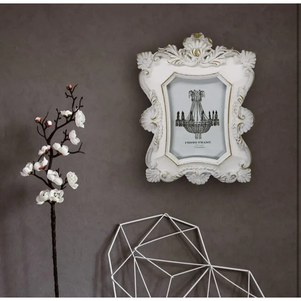 BLYBH Vintage Picture Frame 2.5x3.5 Retro Photo Frames, Tabletop & Wall Hanging